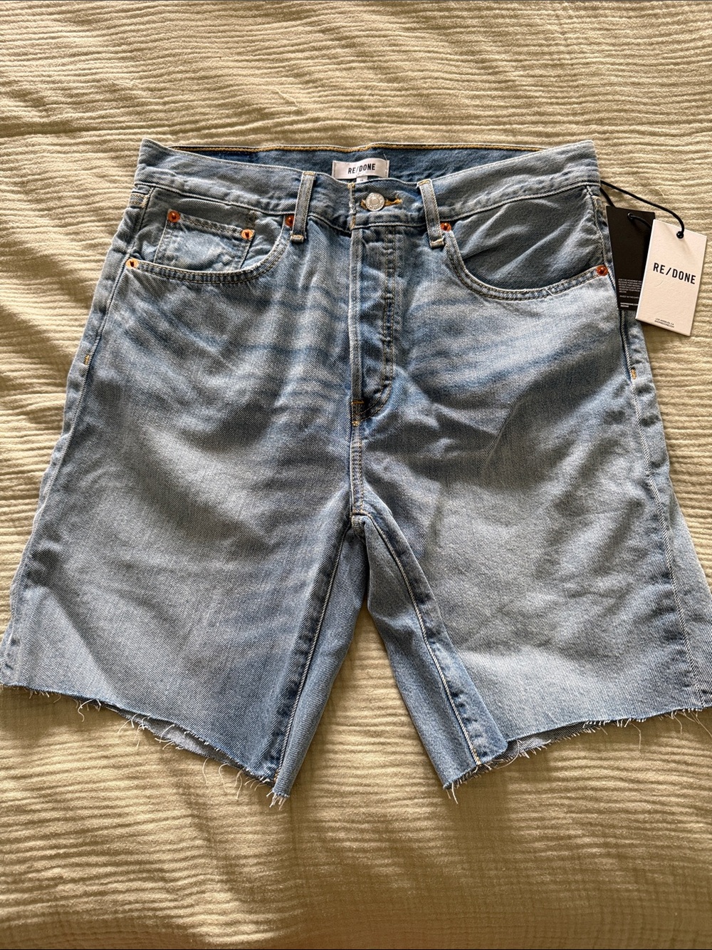 Re/Done 90’s Comfy Denim Boyfriend Shorts - NWT, Sz 27